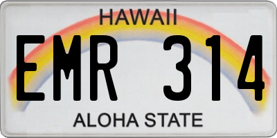 HI license plate EMR314