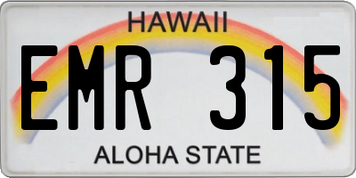 HI license plate EMR315