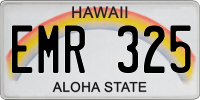 HI license plate EMR325