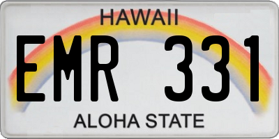 HI license plate EMR331