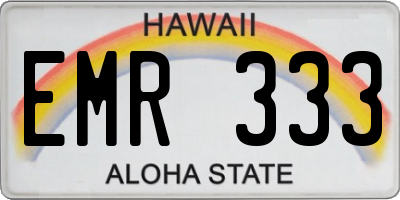 HI license plate EMR333