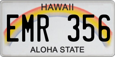 HI license plate EMR356