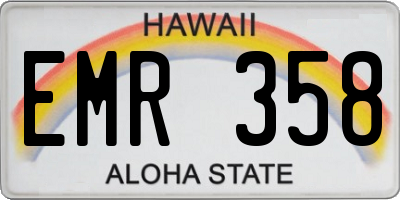 HI license plate EMR358
