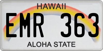 HI license plate EMR363