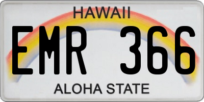 HI license plate EMR366