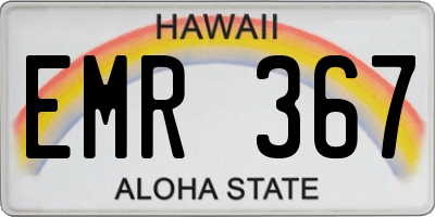 HI license plate EMR367