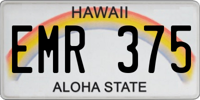 HI license plate EMR375