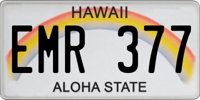 HI license plate EMR377