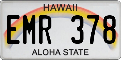 HI license plate EMR378