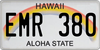 HI license plate EMR380