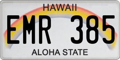 HI license plate EMR385