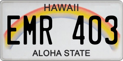 HI license plate EMR403