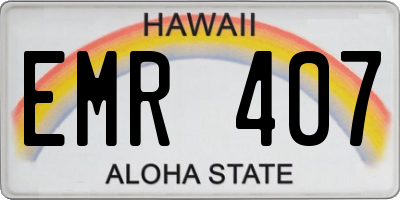 HI license plate EMR407