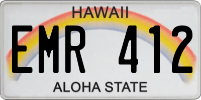 HI license plate EMR412