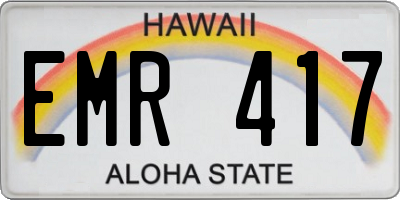 HI license plate EMR417
