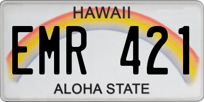 HI license plate EMR421