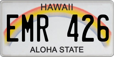 HI license plate EMR426