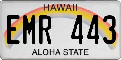 HI license plate EMR443