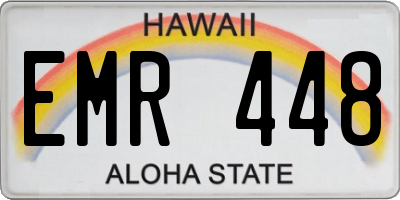 HI license plate EMR448
