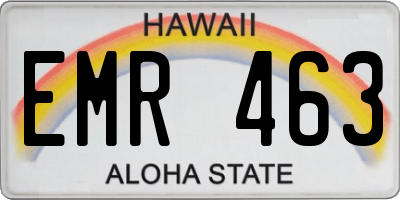 HI license plate EMR463