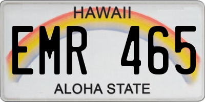 HI license plate EMR465