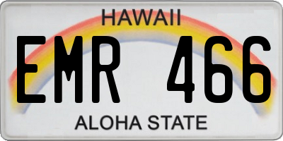 HI license plate EMR466