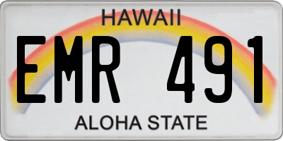 HI license plate EMR491