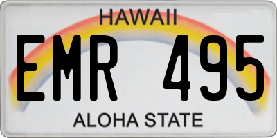 HI license plate EMR495