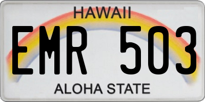 HI license plate EMR503