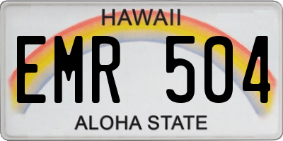 HI license plate EMR504