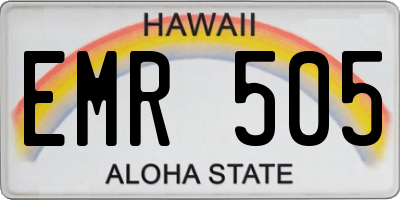 HI license plate EMR505