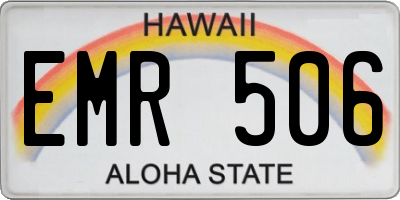 HI license plate EMR506