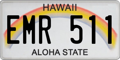 HI license plate EMR511