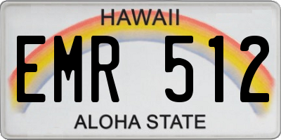 HI license plate EMR512