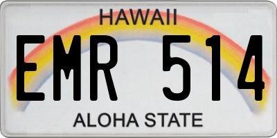 HI license plate EMR514