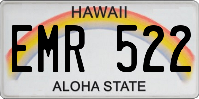HI license plate EMR522