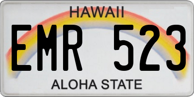 HI license plate EMR523