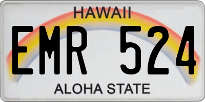 HI license plate EMR524