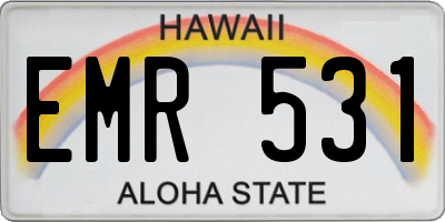 HI license plate EMR531