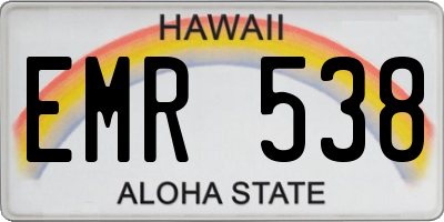 HI license plate EMR538