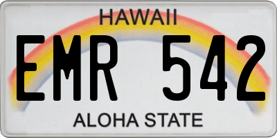 HI license plate EMR542