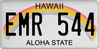 HI license plate EMR544