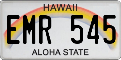 HI license plate EMR545