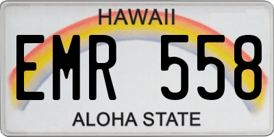 HI license plate EMR558