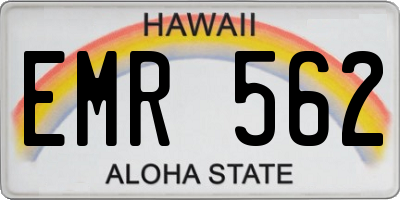 HI license plate EMR562