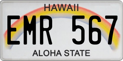 HI license plate EMR567