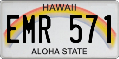 HI license plate EMR571