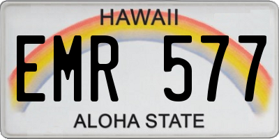 HI license plate EMR577
