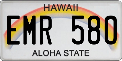 HI license plate EMR580