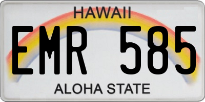 HI license plate EMR585